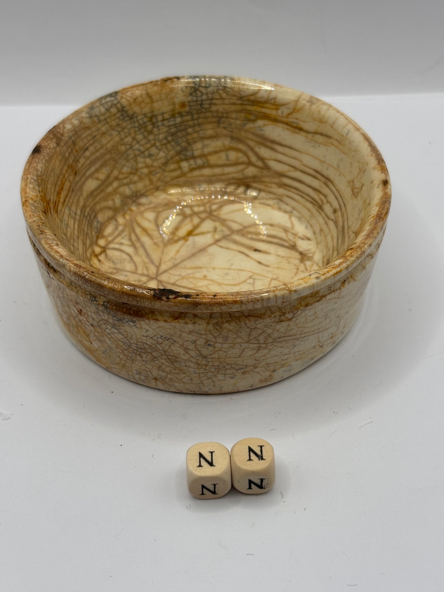 Old stoneware meat paste pot, potted meat (NN)
